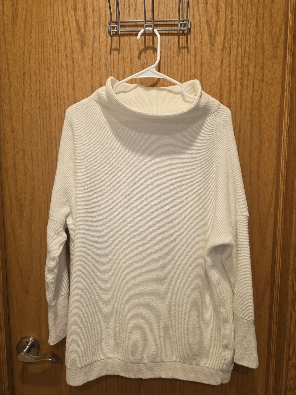 Free People Cream Knit Turtleneck Sweater